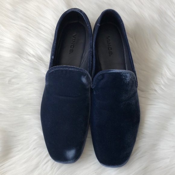 Vince Bray Blue Velvet Smoking Loafer Flats 6 - Picture 4 of 8